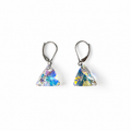 925 Sterling Silver Leverback Earrings with Triangular Swarovski® Crystals