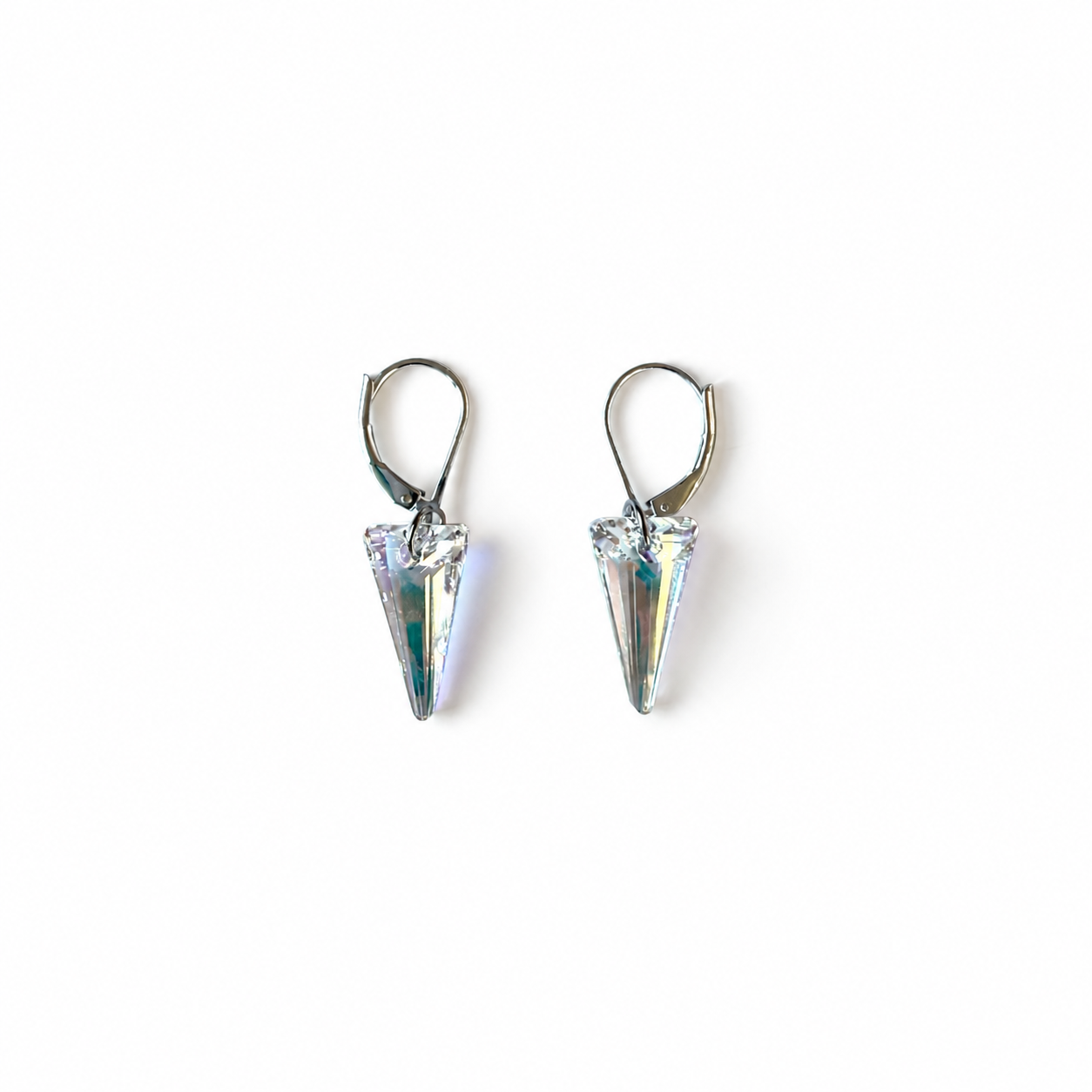 925 Sterling Silver Leverback Earrings with Swarovski® Spike Crystals