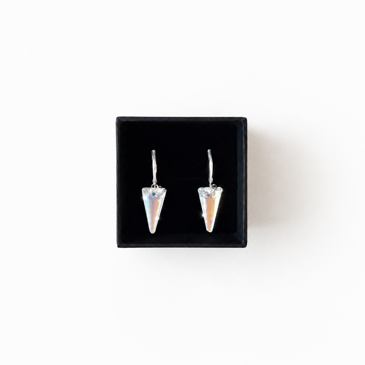 925 Sterling Silver Leverback Earrings with Swarovski® Spike Crystals