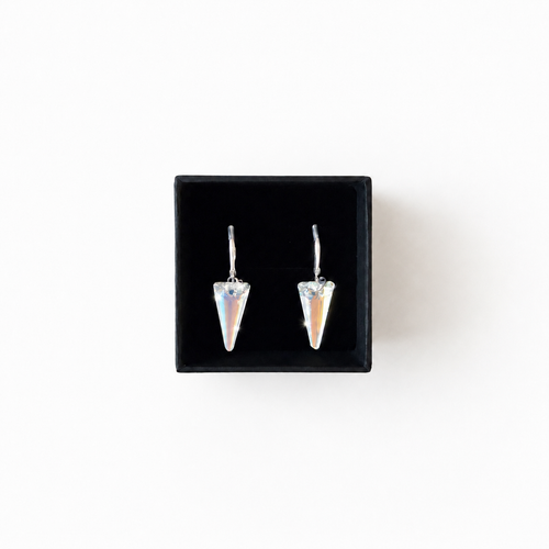925 Sterling Silver Leverback Earrings with Swarovski® Spike Crystals