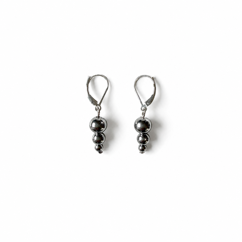 925 Sterling Silver Leverback Earrings with Surgical Stainless Steel Beads