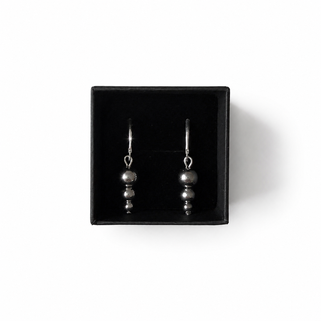 925 Sterling Silver Leverback Earrings with Surgical Stainless Steel Beads