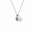 925 Sterling Silver Pendant Necklace with Round Swarovski® Crystal