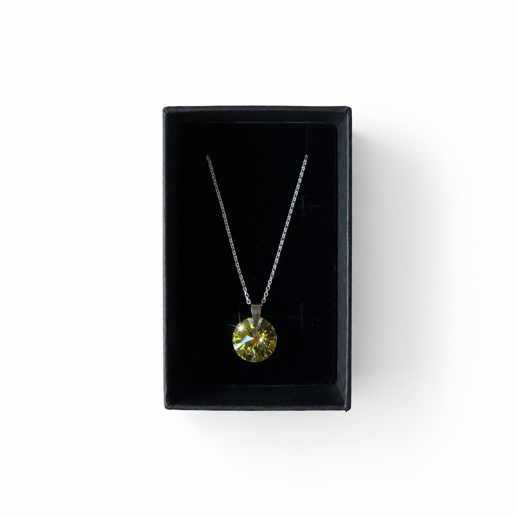 925 Sterling Silver Pendant Necklace with Round Swarovski® Crystal