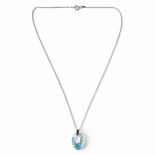 925 Sterling Silver Pendant Necklace with Oval Swarovski® Crystal