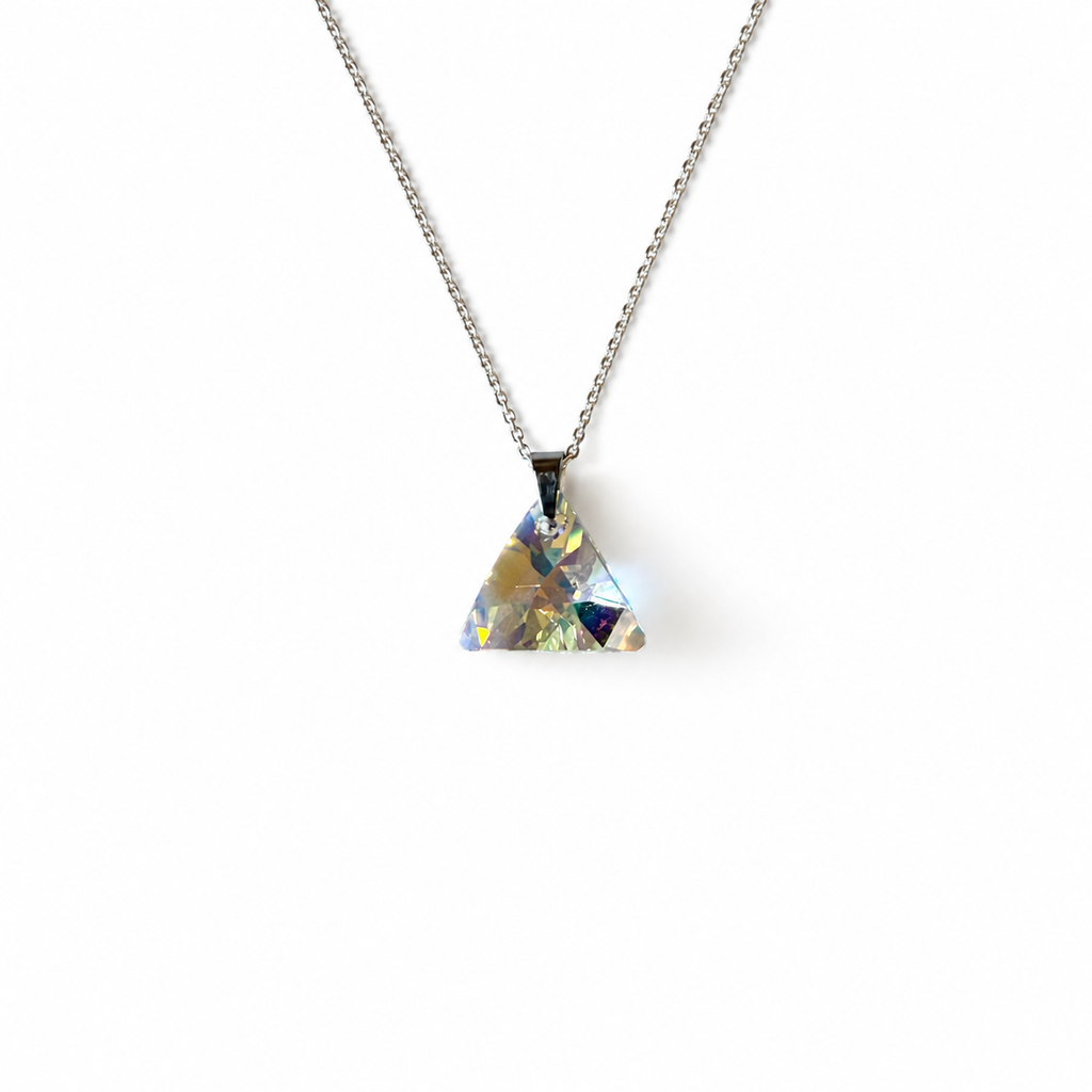 925 Sterling Silver Pendant Necklace with Triangular Swarovski® Crystal