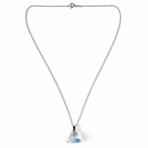 925 Sterling Silver Pendant Necklace with Triangular Swarovski® Crystal