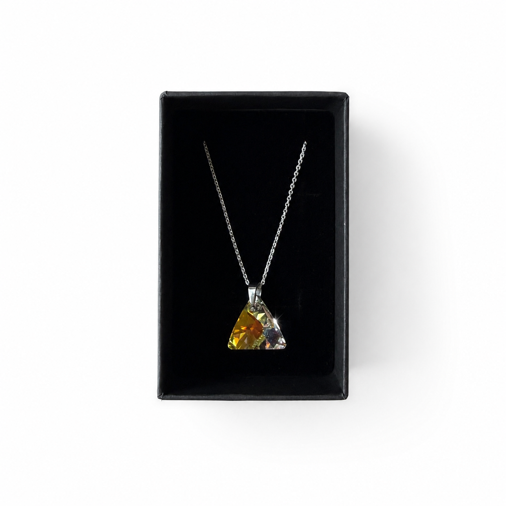 925 Sterling Silver Pendant Necklace with Triangular Swarovski® Crystal