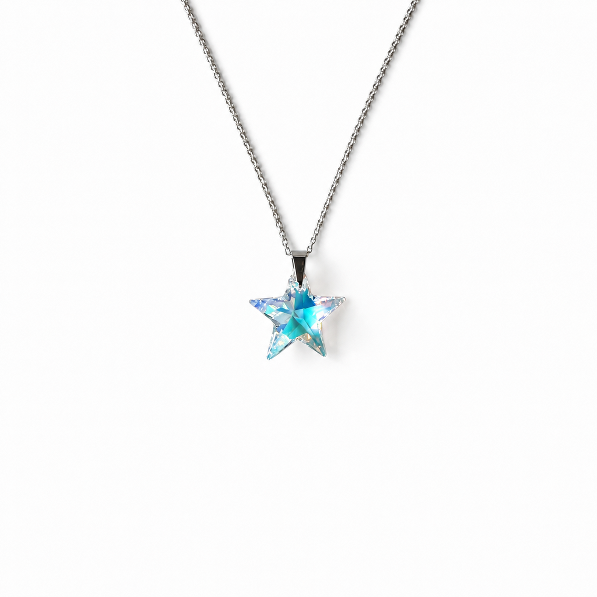 925 Sterling Silver Pendant Necklace with Swarovski® Star Crystal
