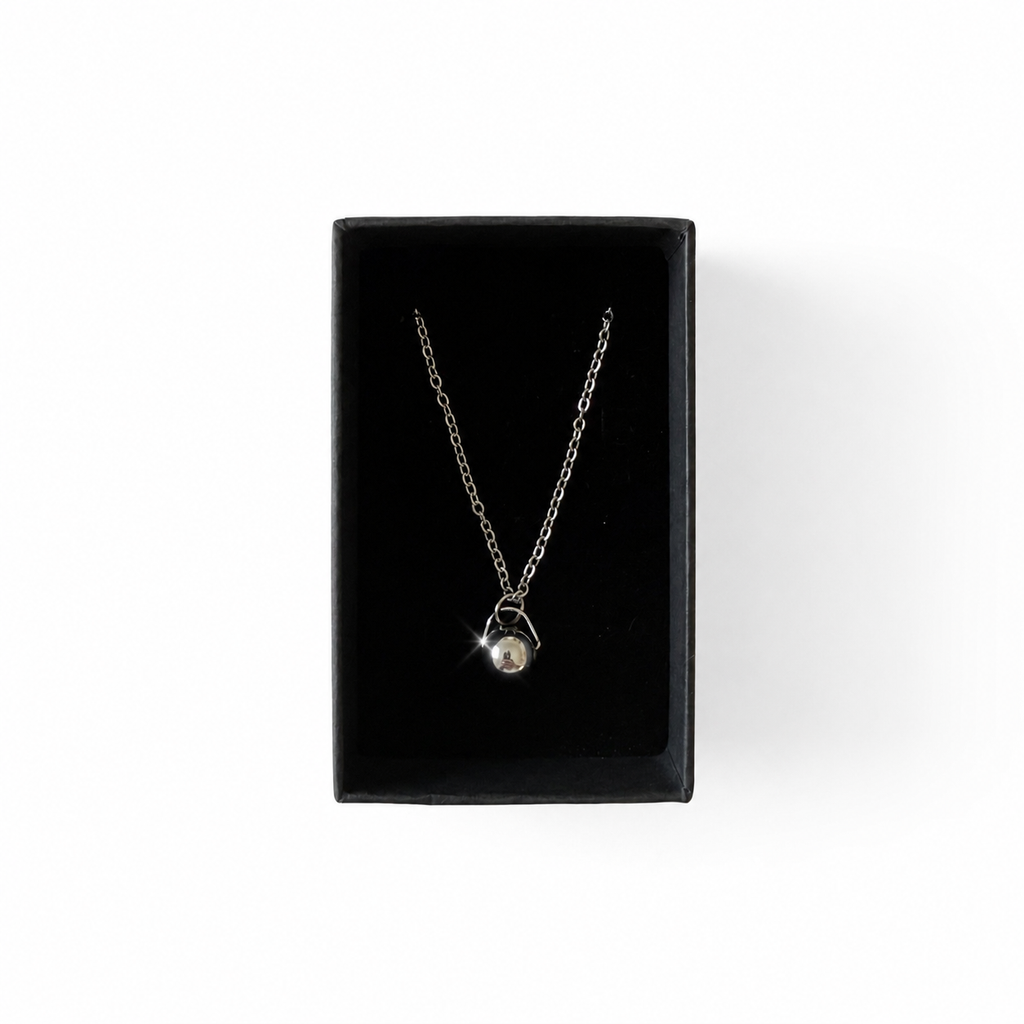 Handmade Necklace with Surgical Stainless Steel Ball Pendant