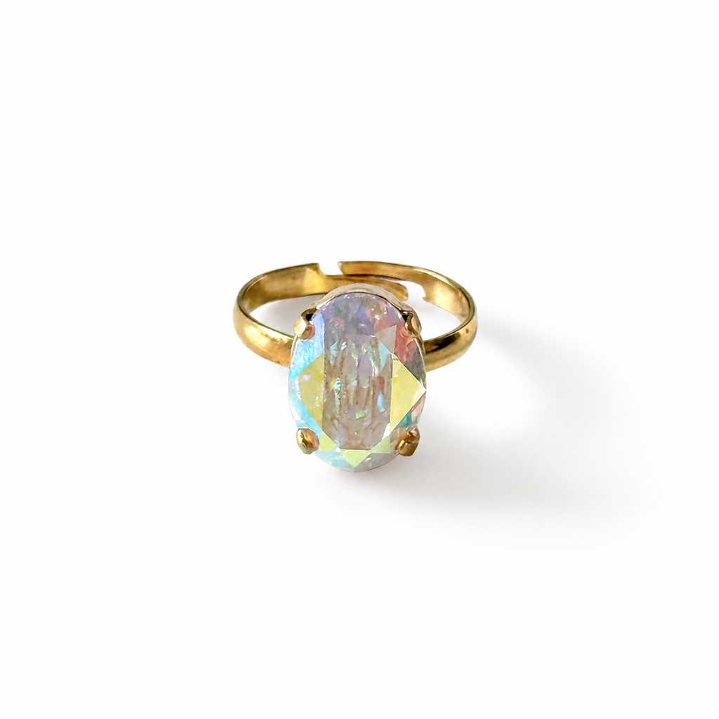 Handmade Ring with Preciosa® Oval Crystal