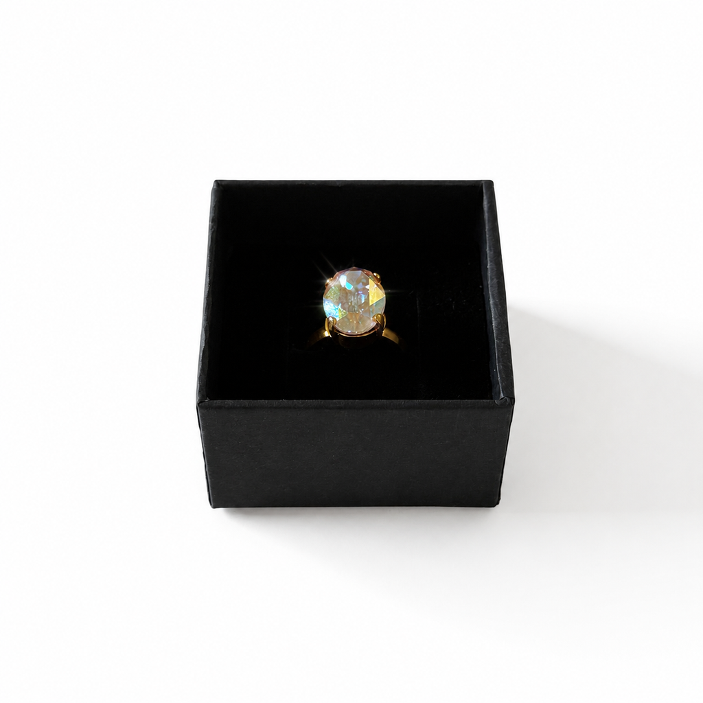 Handmade Ring with Preciosa® Oval Crystal